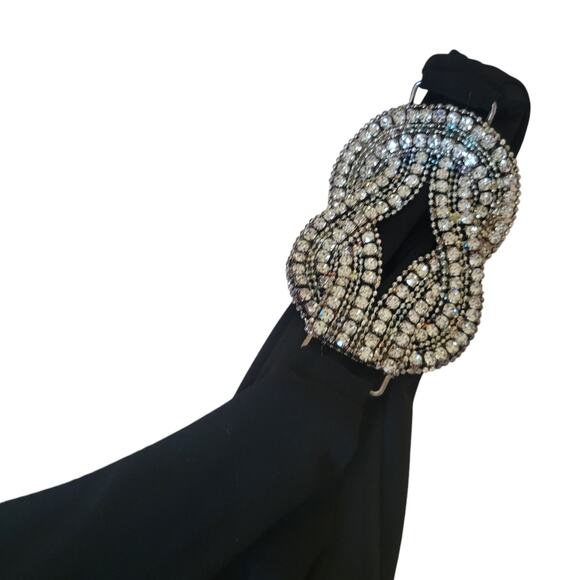 Taboo vintage Y2k Black Bodycon Rhinestone party sexy Mini Dress - Picture 3 of 15